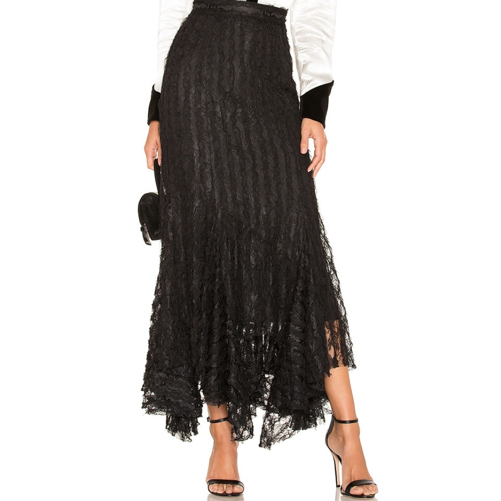 Divine Heritage Lace Midi Skirt in Onyx - Picture 2 of 16